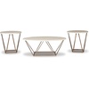 image:imageSignature Design by Ashley Faux Marble Coffee Table Set of 3 White amp GoldWhite