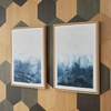 image:imageSignature Design by Ashley Holport Contemporary Abstract Framed Wall Art Set 2 Count Blue amp White