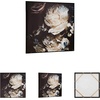 image:imageSignature Design by Ashley Hurshaw Classic Square Floral Framed Gallery Wrapped Canvas Wall Art 40 x 40 Inches Beige amp Dark Brown