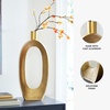 image:imageSignature Design by Ashley Large Gold Aluminum Geometric Vase10 W x 3 D x 22 H