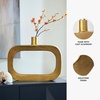 image:imageSignature Design by Ashley Large Gold Aluminum Geometric Vase1975 W x 25 D x 15 H