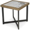 image:imageSignature Design by Ashley Montia Modern StoneTabletop End Table with Cross Legs Dark Brown amp Black