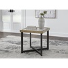 image:imageSignature Design by Ashley Montia Modern StoneTabletop End Table with Cross Legs Dark Brown amp Black