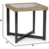 image:imageSignature Design by Ashley Montia Modern StoneTabletop End Table with Cross Legs Dark Brown amp Black