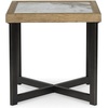 image:imageSignature Design by Ashley Montia Modern StoneTabletop End Table with Cross Legs Dark Brown amp Black