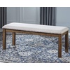 image:imageSignature Design by Ashley Moriville Modern Farmhouse 19 Upholstered Dining Room Chair 2 Count and Casual Rustic Upholstered Dining Bench