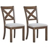 image:imageSignature Design by Ashley Moriville Modern Farmhouse 19 Upholstered Dining Room Chair 2 Count and Casual Rustic Upholstered Dining Bench