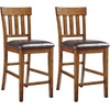 image:imageSignature Design by Ashley Ralene Traditional Dining Room Extension Table Medium Brown amp Ralene Traditional 26 Counter Height Faux Leather Seat Barstool 2 Count Brown