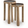 image:imageSignature Design by Ashley Round Nesting Mango Wood End Table Set of 2
