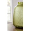 image:imageSignature Design by Ashley Scottyard Vase Olive Green Carved Glass Vase for IndoorOutdoor Styling Watertight Accent for Fresh Florals and Greenery 825 W x 825 D x 1313 H