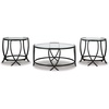 image:imageSignature Design by Ashley 3Piece Glass Top Round Coffee Table Set Black