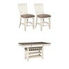 image:imageSignature Design by Ashley D647124 Bolanburg Upholstered Bar Stool Set of 2 Antique White with Bolanburg Counter Height Dining Room Table  Antique White