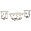 image:imageSignature Design by Ashley Faux Marble Coffee Table Set of 3 White amp GoldWhite