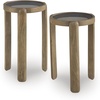 image:imageSignature Design by Ashley Round Nesting Mango Wood End Table Set of 2