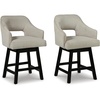 image:imageSignature Design by Ashley Swivel Counter Height Bar Stools Set of 2Beige