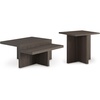 image:imageSignature Design by Ashley Zendex Contemporary Table Set with Pedestal Base Set of 2 Dark Brown