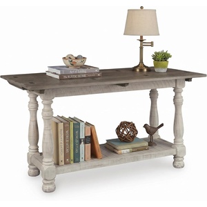 image:imageSignature Design by Ashley 1Piece Farmhouse Sofa Table Flip TopGrayWhite