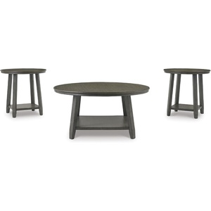 image:imageSignature Design by Ashley Caitbrook Neutral 3 Piece Table Set with Coffee amp 2 End Tables Grayish BrownBrown