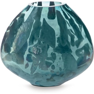 image:imageSignature Design by Ashley Cartshaw Contemporary Abstract Watertight Glass 663 Vase GreenLight Green