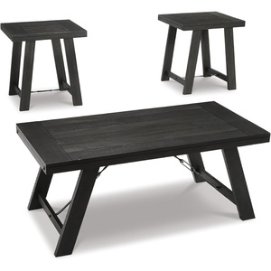 image:imageSignature Design by Ashley Farmhouse 3Piece Table Set Black WashBlack