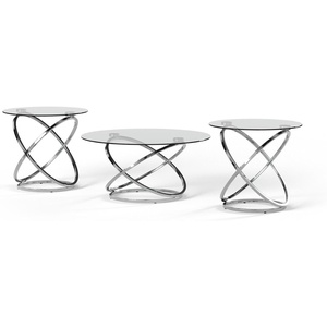 image:imageSignature Design by Ashley Hollynyx Round Glass Coffee Table Set of 3