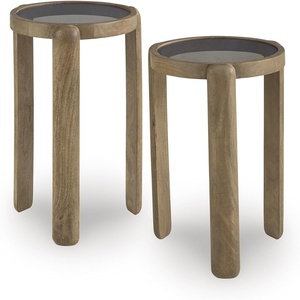 image:imageSignature Design by Ashley Round Nesting Mango Wood End Table Set of 2