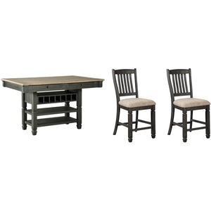 image:imageSignature Design by Ashley Tyler Creek Farmhouse 36 Counter Height Dining Table with Wine Rack Amost Black Tyler Creek Farmhouse 2438 Counter Height Upholstered Barstool Set of 2 Almost BlackAntique Black