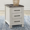 image:imageSignature Design by Ashley 1Piece Chairside End Table WhiteGrayDark Brown  Light Gray