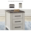 image:imageSignature Design by Ashley 1Piece Chairside End Table WhiteGrayDark Brown  Light Gray