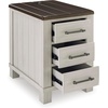image:imageSignature Design by Ashley 1Piece Chairside End Table WhiteGrayDark Brown  Light Gray