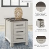 image:imageSignature Design by Ashley 1Piece Chairside End Table WhiteGrayDark Brown  Light Gray