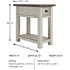 image:imageSignature Design by Ashley 1Piece Chairside End Table WhiteGrayDark Brown  White