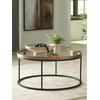 image:imageSignature Design by Ashley 1Piece Round Mango Wood Glass Coffee Table