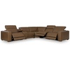 image:imageSignature Design by Ashley 6Piece Leather Power Reclining Sectional Sofa6Piece Sectional with Console