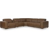 image:imageSignature Design by Ashley 6Piece Leather Power Reclining Sectional Sofa6Piece Sectional with Console