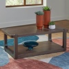 image:imageSignature Design by Ashley Breckington Contemporary Coffee Table with Lower Shelf and Casters Dark Brown