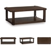 image:imageSignature Design by Ashley Breckington Contemporary Coffee Table with Lower Shelf and Casters Dark Brown