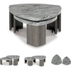image:imageSignature Design by Ashley Faux Marble Triangle End Table Gray amp Brown39 W x 3863 D x 1813 H