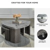 image:imageSignature Design by Ashley Faux Marble Triangle End Table Gray amp Brown39 W x 3863 D x 1813 H