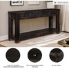 image:imageSignature Design by Ashley Gavelston Sofa Table Couch Table with Drawers amp Shelf HandFinished Wood Console for Living Room or Entryway Weathered BlackBlack