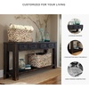 image:imageSignature Design by Ashley Gavelston Sofa Table Couch Table with Drawers amp Shelf HandFinished Wood Console for Living Room or Entryway Weathered BlackBlack