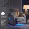 image:imageSignature Design by Ashley Leather Power Recliner Chair Zero GravityLight Gray