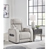 image:imageSignature Design by Ashley Leather Power Recliner Chair Zero GravityLight Gray
