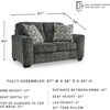 image:imageSignature Design by Ashley Lonoke Small Loveseat 2 Seater Couch GrayGrey