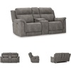 image:imageSignature Design by Ashley Power Reclining Sofa Living Room Couch SandSlate Gray
