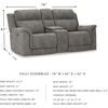image:imageSignature Design by Ashley Power Reclining Sofa Living Room Couch SandSlate Gray