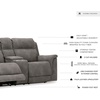 image:imageSignature Design by Ashley Power Reclining Sofa Living Room Couch SandSlate Gray