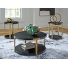 image:imageSignature Design by Ashley Round Coffee Table and End Table Set of 3Black
