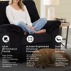 image:imageSignature Design by Ashley SimpleJoy Corduroy Sofa 3 Seater Black CouchBlack