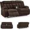 image:imageSignature Design by Ashley SimpleJoy Corduroy Sofa 3 Seater Black CouchDark Chocolate